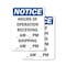 Signmission Hours Of Operation Receiving _, 7 in W x Rectangle, Plastic OS-2PACK-NS-P-710-V-13546 - alternate 1